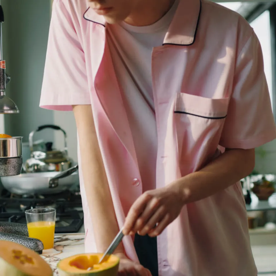 Bedroom|Nightwear|Dr. Martens HAY Outline Pyjama Short Sleeve Shirt - Soft Pink