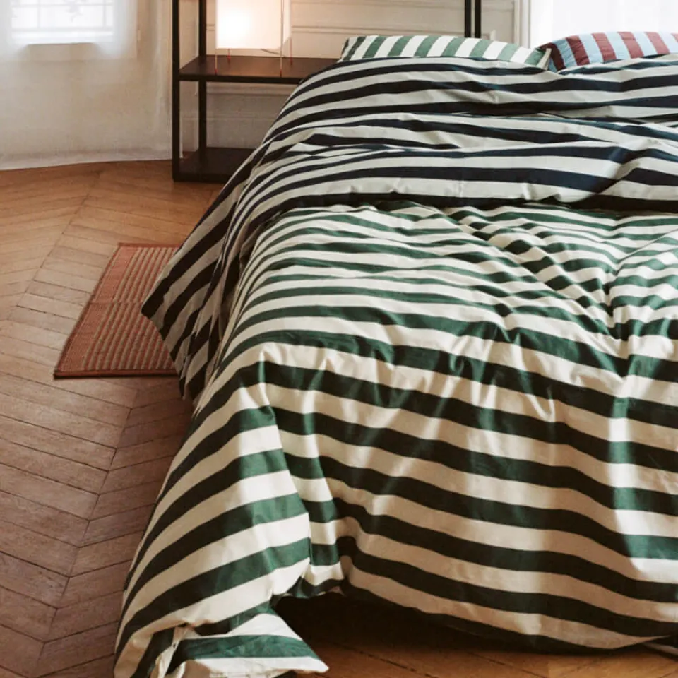 Bedroom|Home Textiles|HAY Été Duvet Cover - Midnight Blue & Grey