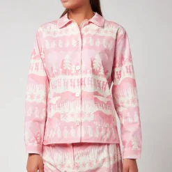T-Shirts And Tops|Shirts And Blouses|Maison Kitsuné Helmstedt Women's Nomi Shirt - Pink Landscape - XS