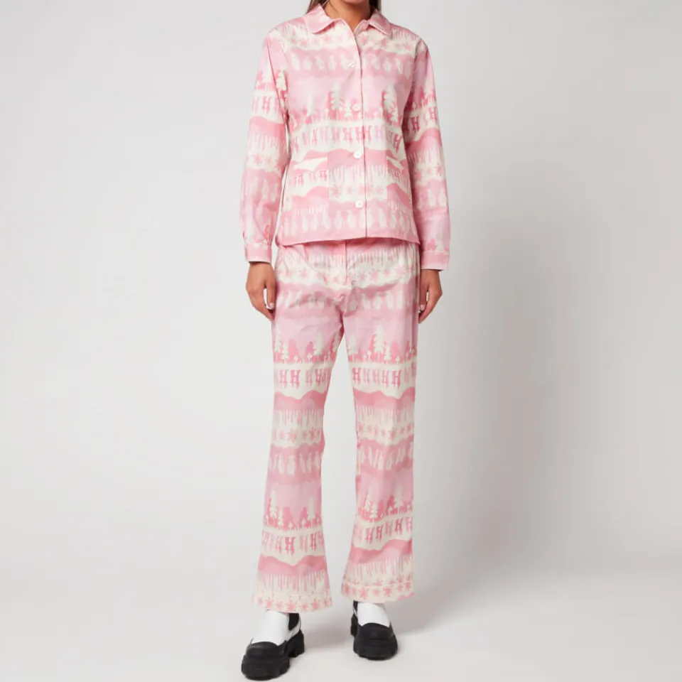 T-Shirts And Tops|Shirts And Blouses|Maison Kitsuné Helmstedt Women's Nomi Shirt - Pink Landscape - XS