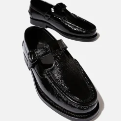 Flats|Café Kitsuné Hereu Women's Alber Crinkled Patent Leather Flats - UK 3