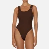 Swimwear|Swimwear|Hunza G Domino Metallic Seersucker Swimsuit
