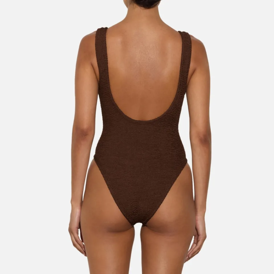 Swimwear|Swimwear|Hunza G Domino Metallic Seersucker Swimsuit
