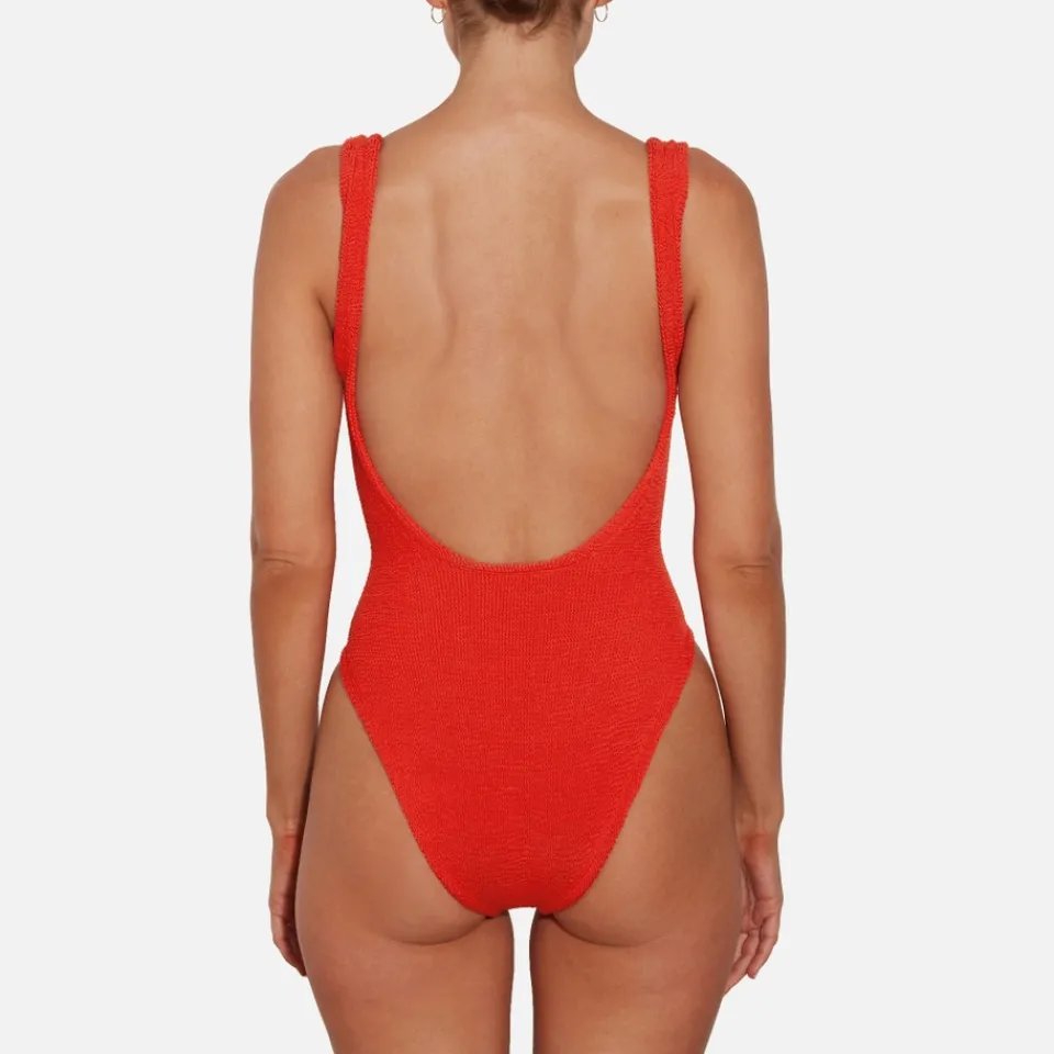 Swimwear|Swimwear|Hunza G Square Neck Seersucker Swimsuit