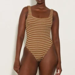 Swimwear|Swimwear|Hunza G Square Neck Stretch-Seersucker Swimsuit