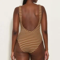 Swimwear|Swimwear|Hunza G Square Neck Stretch-Seersucker Swimsuit