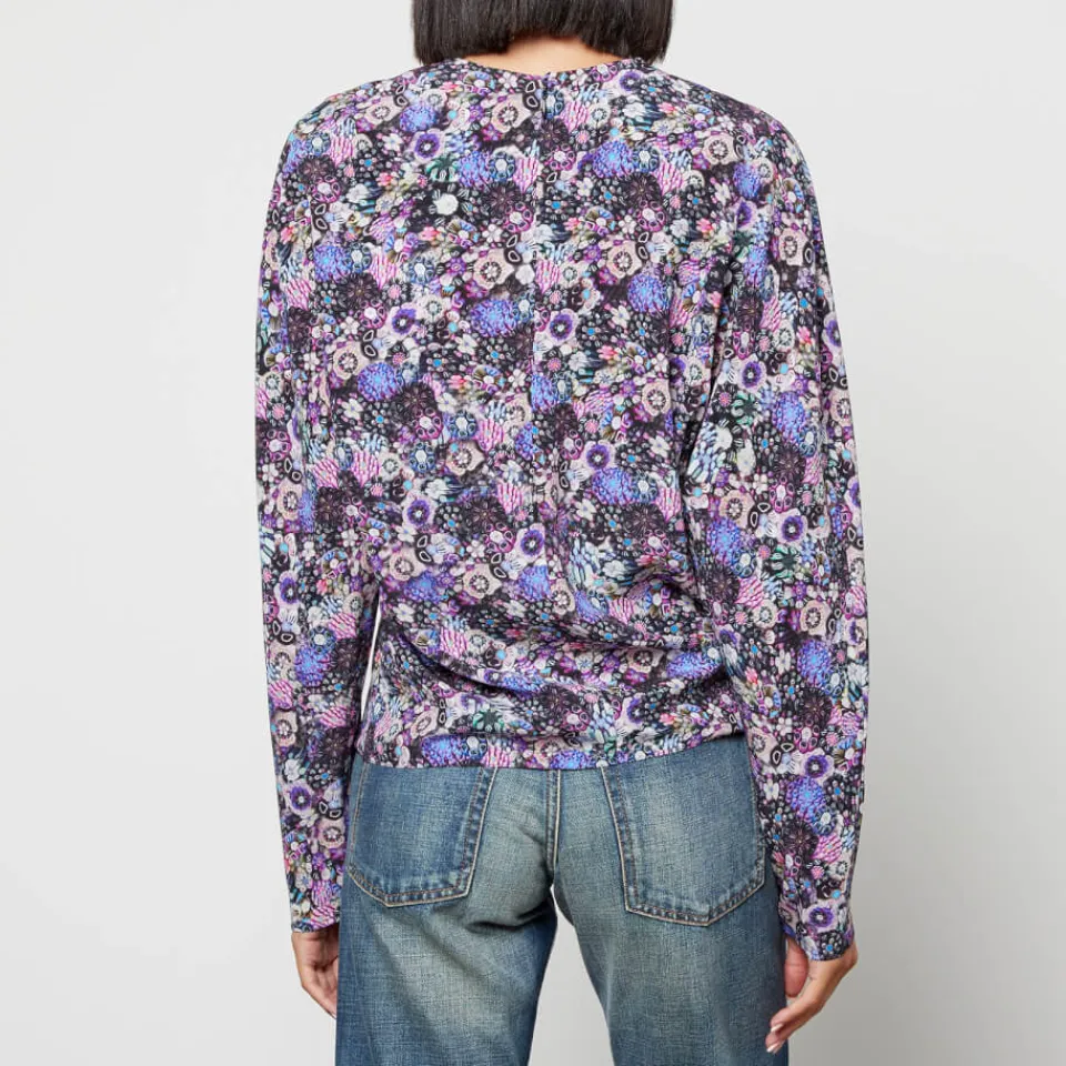 Shirts And Blouses|T-Shirts And Tops|Isabel Marant Saldana Cutout Stretch-Silk Blouse - FR 36/UK 8