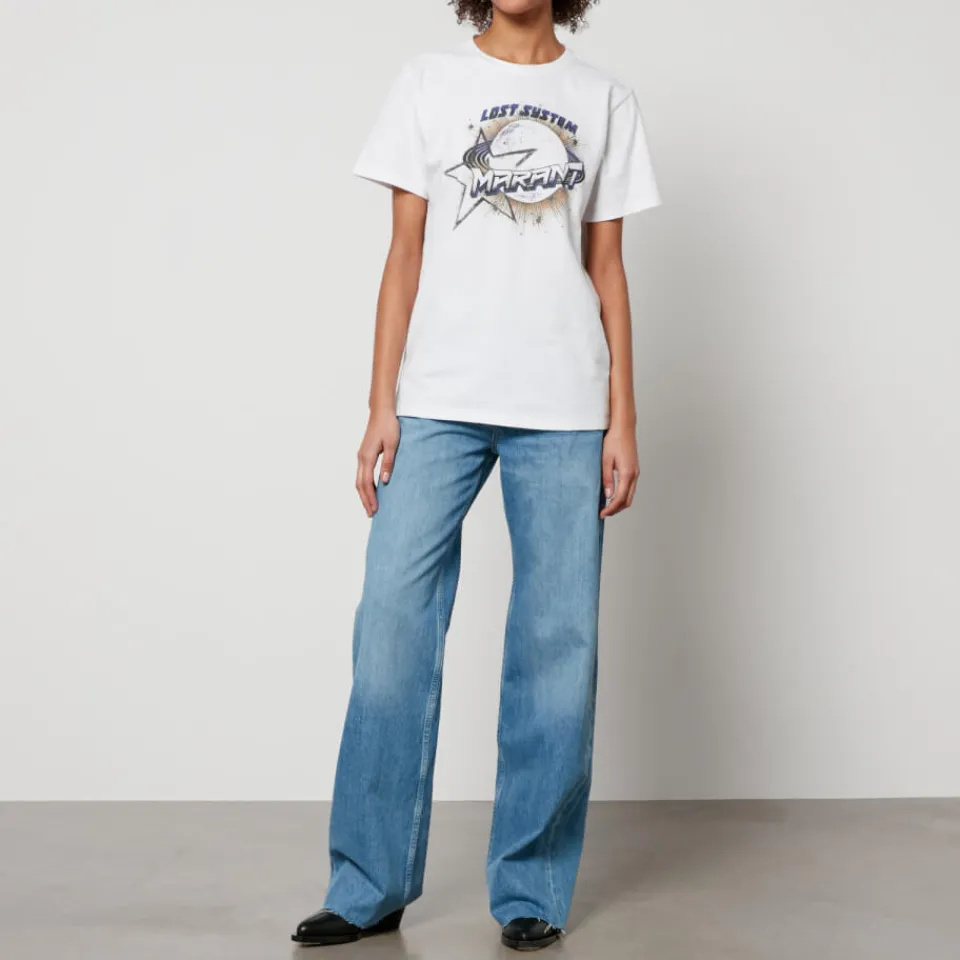 Loungewear|T-Shirts And Tops|Marant Etoile Isabel Marant Étoile Enna Galaxy Logo Cotton-Jersey T-Shirt - S