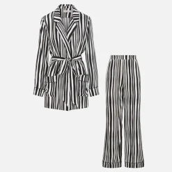 Loungewear|it's 9pm Pamela Striped Crepe Pyjama Set - 8