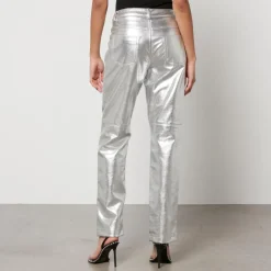 Trousers|See By Chloé Jakke Cindy Metallic Faux Leather Straight-Leg Trousers - XS