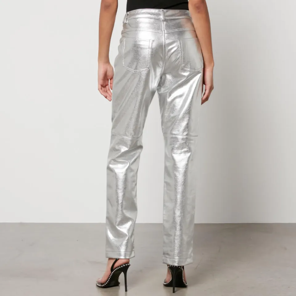 Trousers|See By Chloé Jakke Cindy Metallic Faux Leather Straight-Leg Trousers - XS