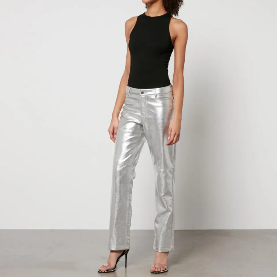 Trousers|See By Chloé Jakke Cindy Metallic Faux Leather Straight-Leg Trousers - XS