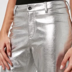 Trousers|See By Chloé Jakke Cindy Metallic Faux Leather Straight-Leg Trousers - XS