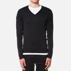 Knitwear|Dr. Martens John Smedley Men's Blenheim V-Neck Jumper - Silver