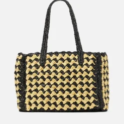 Bags|Holiday Bags|Kate Spade New York High Tide Striped Crochet Raffia Medium Tote Bag