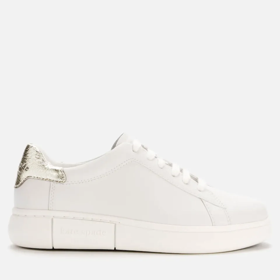 Trainers|Dr. Martens Kate Spade New York Women's Lift Leather Cupsole Trainers - Optic White/Pale Gold - UK 3
