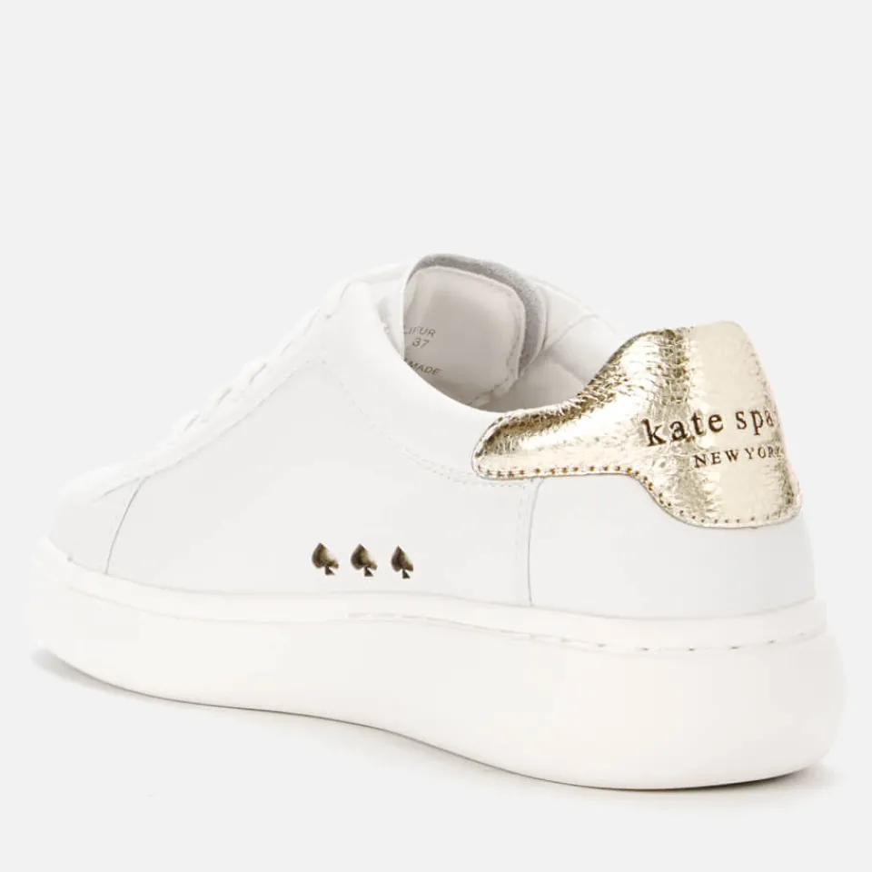 Trainers|Dr. Martens Kate Spade New York Women's Lift Leather Cupsole Trainers - Optic White/Pale Gold - UK 3