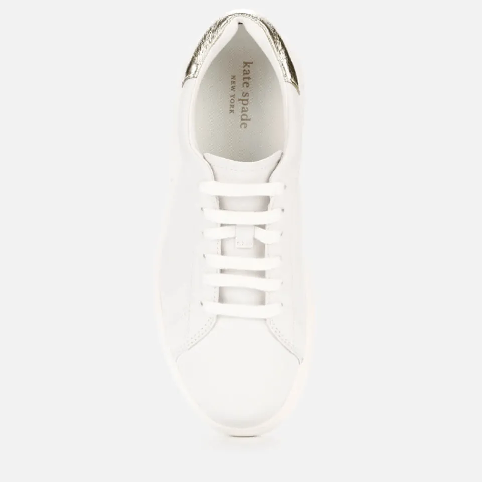 Trainers|Dr. Martens Kate Spade New York Women's Lift Leather Cupsole Trainers - Optic White/Pale Gold - UK 3
