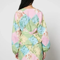 T-Shirts And Tops|Shirts And Blouses|Ganni Kitri Irene Toile De Jouy Lyocell-Blend Top - UK 6