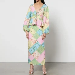 T-Shirts And Tops|Shirts And Blouses|Ganni Kitri Irene Toile De Jouy Lyocell-Blend Top - UK 6