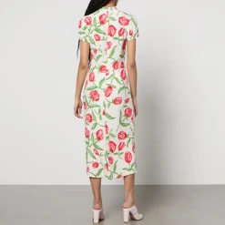 Dresses|Dresses|Kitri Leia Floral-Print Satin-Crepe Midi Dress - UK 6