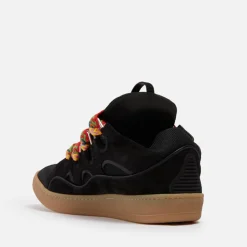 Trainers|Vans Lanvin Men's Curb Leather, Suede and Mesh Trainers - UK 7