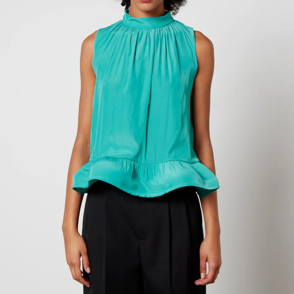 T-Shirts And Tops|Dr. Martens Lanvin Satin Peplum Halterneck Top - FR 40/UK 12