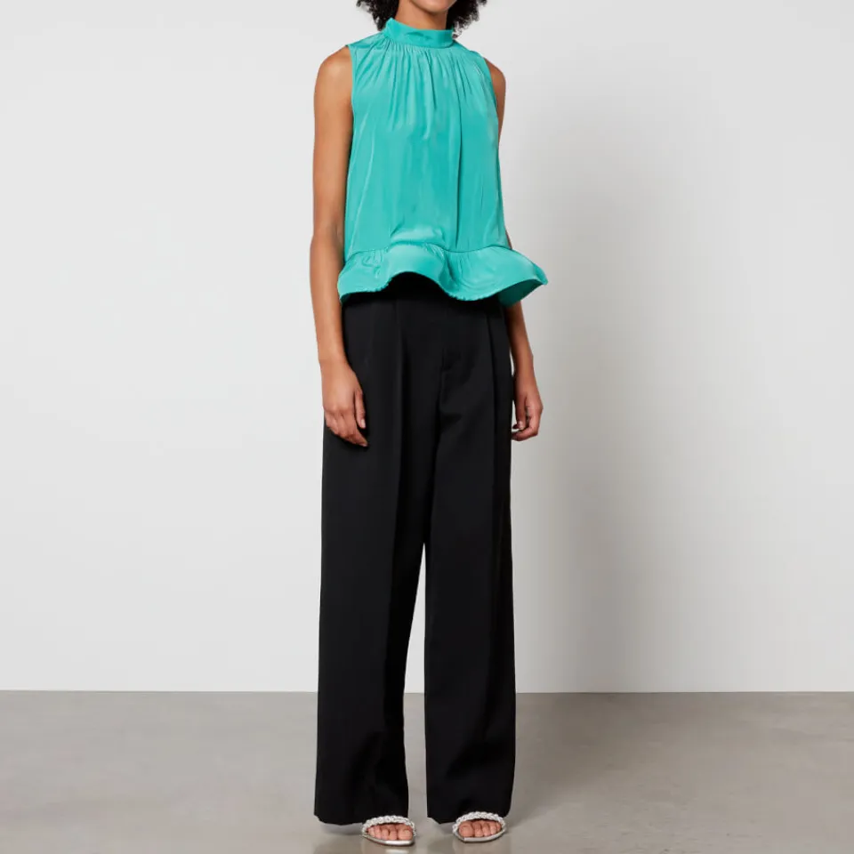 T-Shirts And Tops|Dr. Martens Lanvin Satin Peplum Halterneck Top - FR 40/UK 12