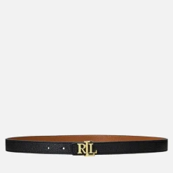 Belts|Lauren Ralph Lauren Women's Reversible 20 Skinny Belt - Black/Lauren Tan - M