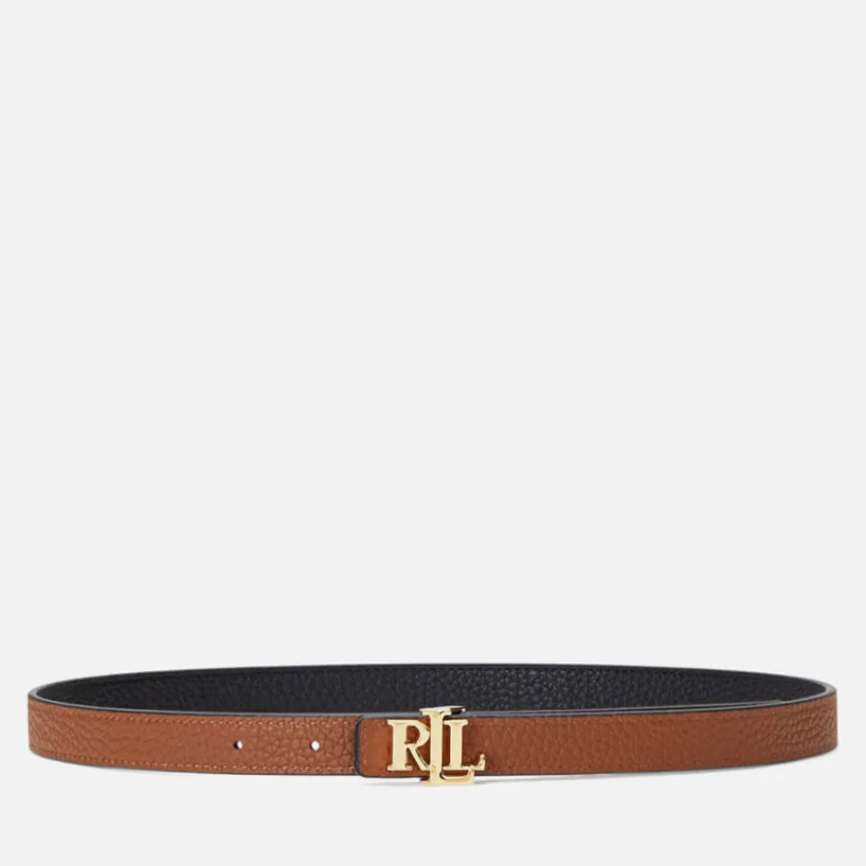 Belts|Lauren Ralph Lauren Women's Reversible 20 Skinny Belt - Black/Lauren Tan - M