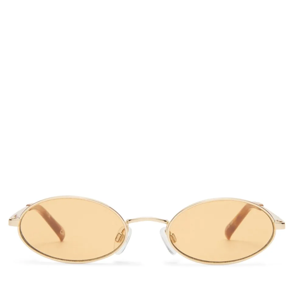 Sunglasses|Sunglasses|Anni Lu Le Specs Love Train Gold-Tone Oval-Frame Sunglasses