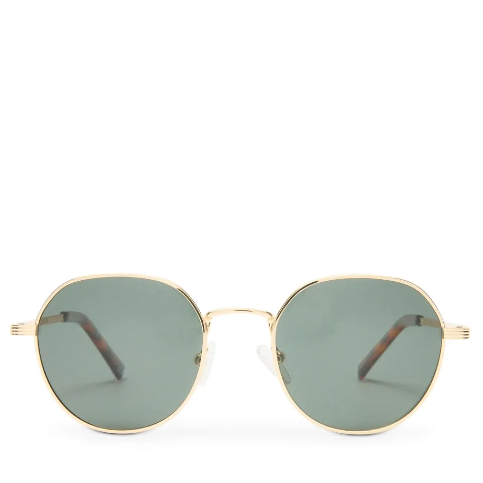 Sunglasses|Sunglasses|Anine Bing Le Specs Odyssey Gold-Tone Round-Frame Sunglasses