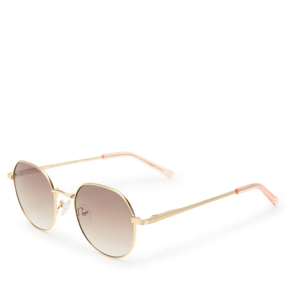 Sunglasses|Sunglasses|Anni Lu Le Specs Odyssey Gold-Tone Round-Frame Sunglasses