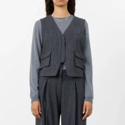 Jackets|Coats|Samsøe Samsøe Leveté Room Iris Twill Waistcoat - M/38