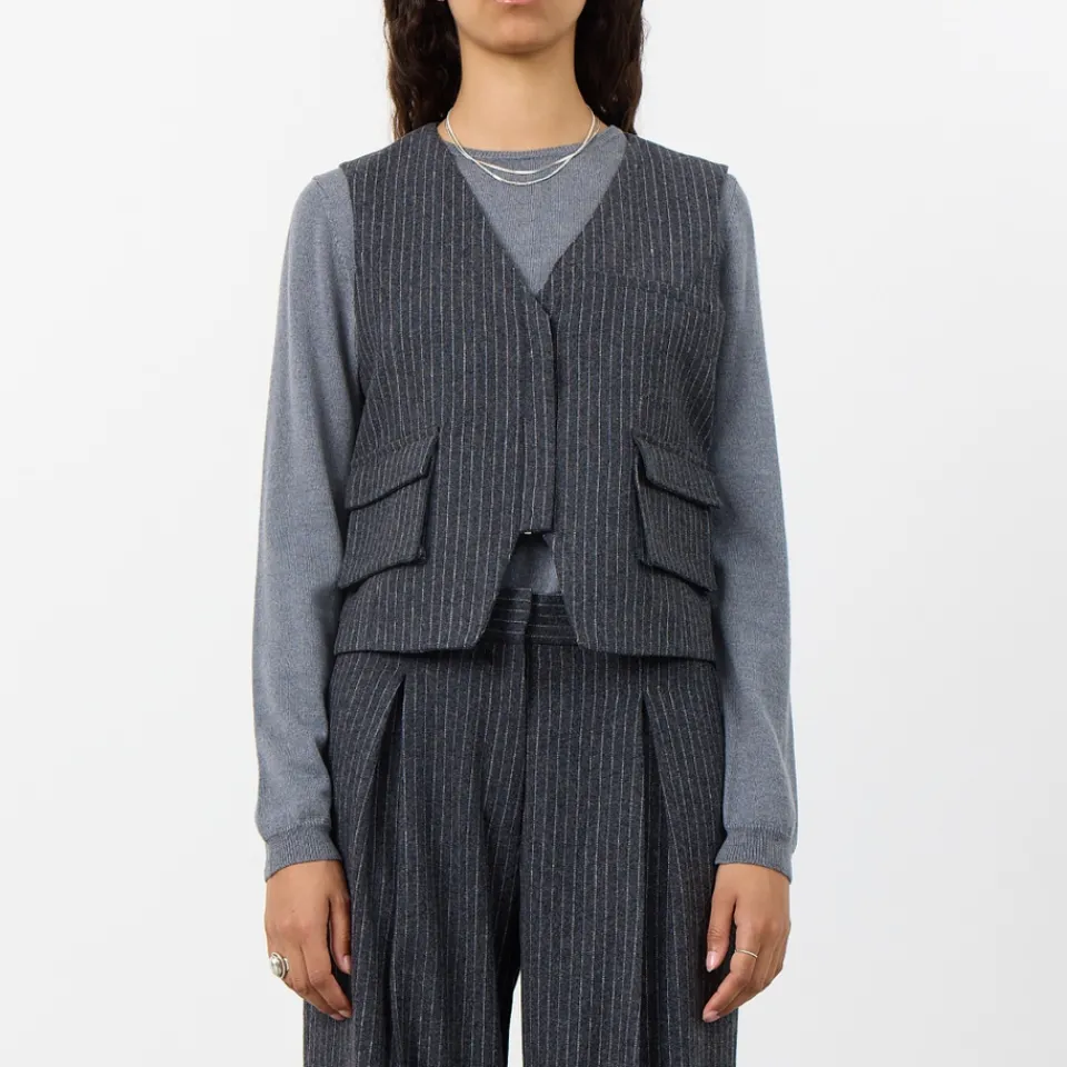 Jackets|Coats|Samsøe Samsøe Leveté Room Iris Twill Waistcoat - M/38