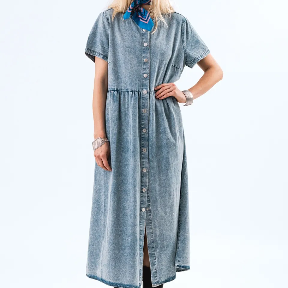 Dresses|Dresses|Holzweiler Lollys Laundry AliyaLl LS Denim Maxi Dress - XS