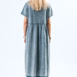 Dresses|Dresses|Holzweiler Lollys Laundry AliyaLl LS Denim Maxi Dress - XS