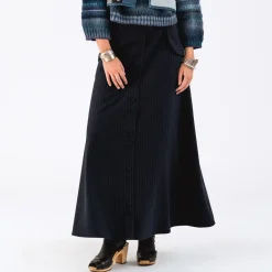 Skirts|Skirts|Lollys Laundry Eden Pinstriped Woven Maxi Skirt - XS