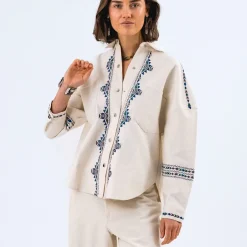 T-Shirts And Tops|Shirts And Blouses|Marant Etoile Lollys Laundry VeidaLL LS Cotton-Twill Blouse - XS