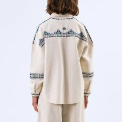 T-Shirts And Tops|Shirts And Blouses|Marant Etoile Lollys Laundry VeidaLL LS Cotton-Twill Blouse - XS