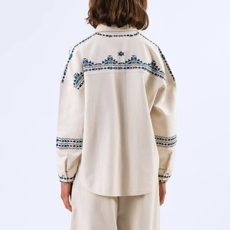 T-Shirts And Tops|Shirts And Blouses|Marant Etoile Lollys Laundry VeidaLL LS Cotton-Twill Blouse - XS