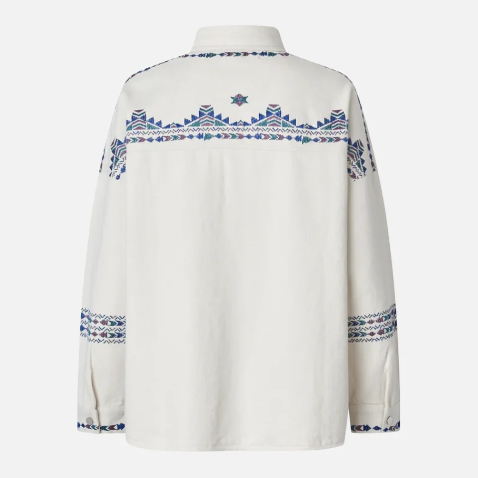 T-Shirts And Tops|Shirts And Blouses|Marant Etoile Lollys Laundry VeidaLL LS Cotton-Twill Blouse - XS