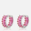 Jewellery|Rotate Sunday Luv AJ Ballier Huggies Silver-Plated Crystal Earrings