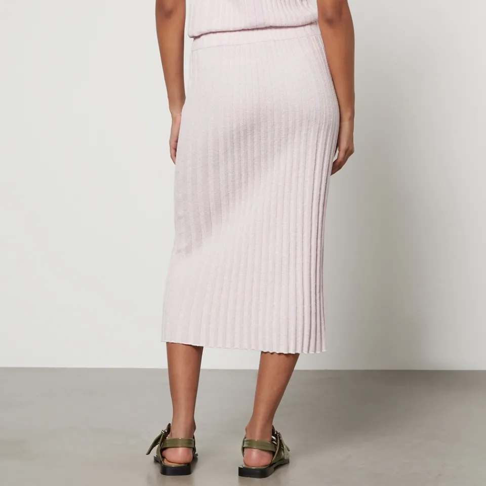 Skirts|Skirts|Maison Kitsuné Baby Fox Patch Cotton Blend Ribbed Midi Skirt - XS
