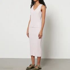 Skirts|Skirts|Maison Kitsuné Baby Fox Patch Cotton Blend Ribbed Midi Skirt - XS