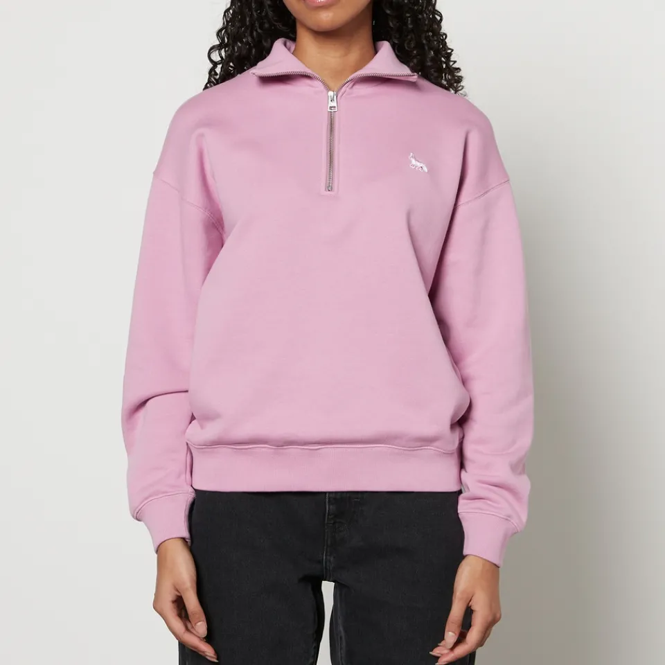 Loungewear|Sweatshirts|Maison Kitsuné Baby Fox Patch Cotton-Jersey Half-Zip Sweatshirt - XS