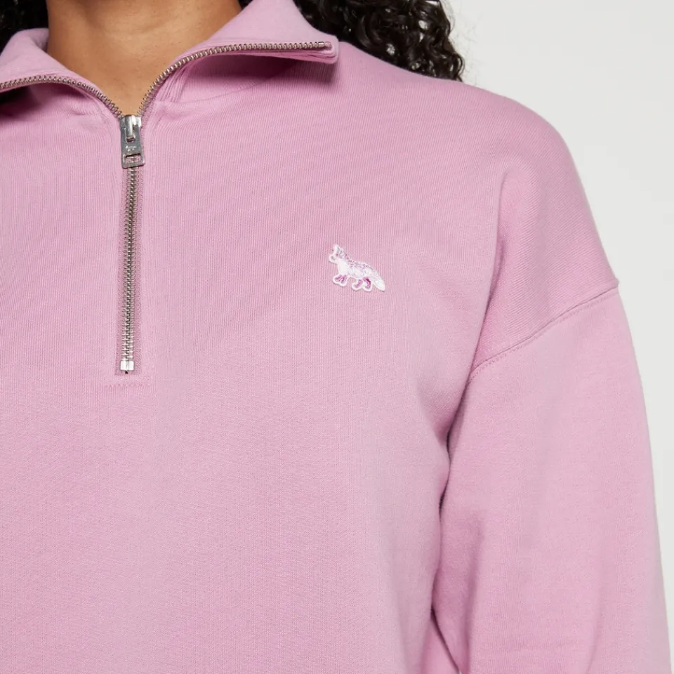Loungewear|Sweatshirts|Maison Kitsuné Baby Fox Patch Cotton-Jersey Half-Zip Sweatshirt - XS