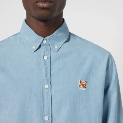 Shirts|Shirts|Maison Kitsuné Classic Institutional Fox Head Denim Shirt - 42/XL