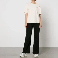 Loungewear|T-Shirts And Tops|Anine Bing Maison Kitsuné Comfort Embroidered Cotton-Jersey T-Shirt - XXS