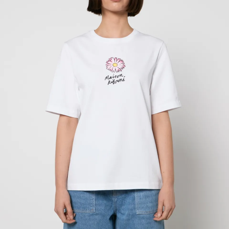 Loungewear|T-Shirts And Tops|Maison Kitsuné Floating Flower Comfort Cotton Jersey T-Shirt - S